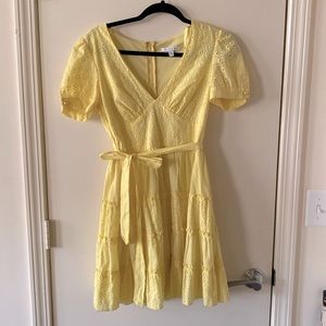 City Vibe yellow floral ruffled A line dress